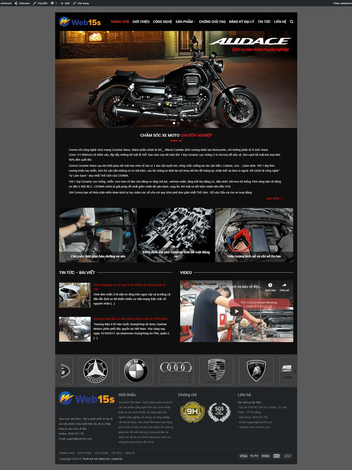 Mẫu Website Bán Moto 1